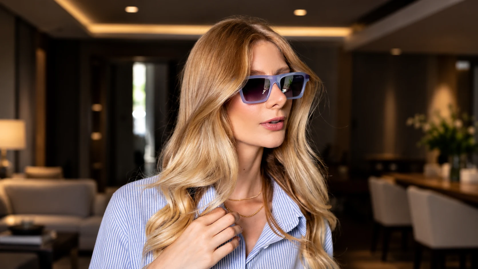 Estilo com óculos solares